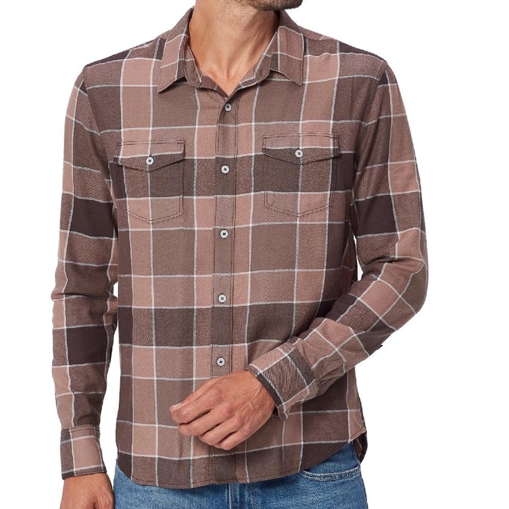 💥 PAIGE Everett Plaid Flannel Button-Up Shirt - Picture 1 of 10
